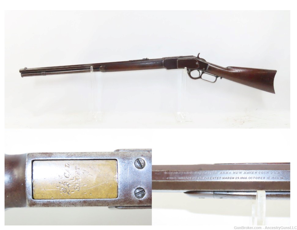 c1889 Antique WINCHESTER Model 1873 .22 SHORT Lever Action Rifle TRICK SHOT-img-0