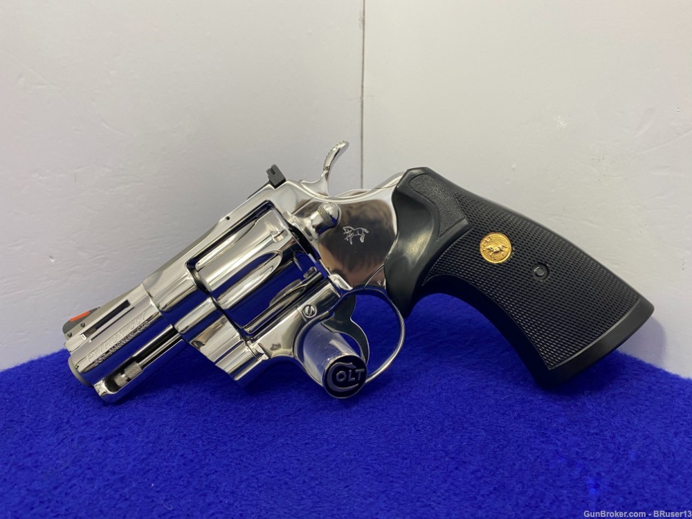 1985 Colt Python .357 Mag -RARE FACTORY 2 1/2" BRIGHT STAINLESS MODEL--img-4