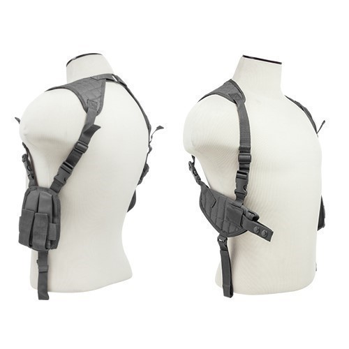 GRAY Shoulder Holster w/ mag Pouches Fits Walther PPS M2 PPQ P99 PPX Pistol-img-0
