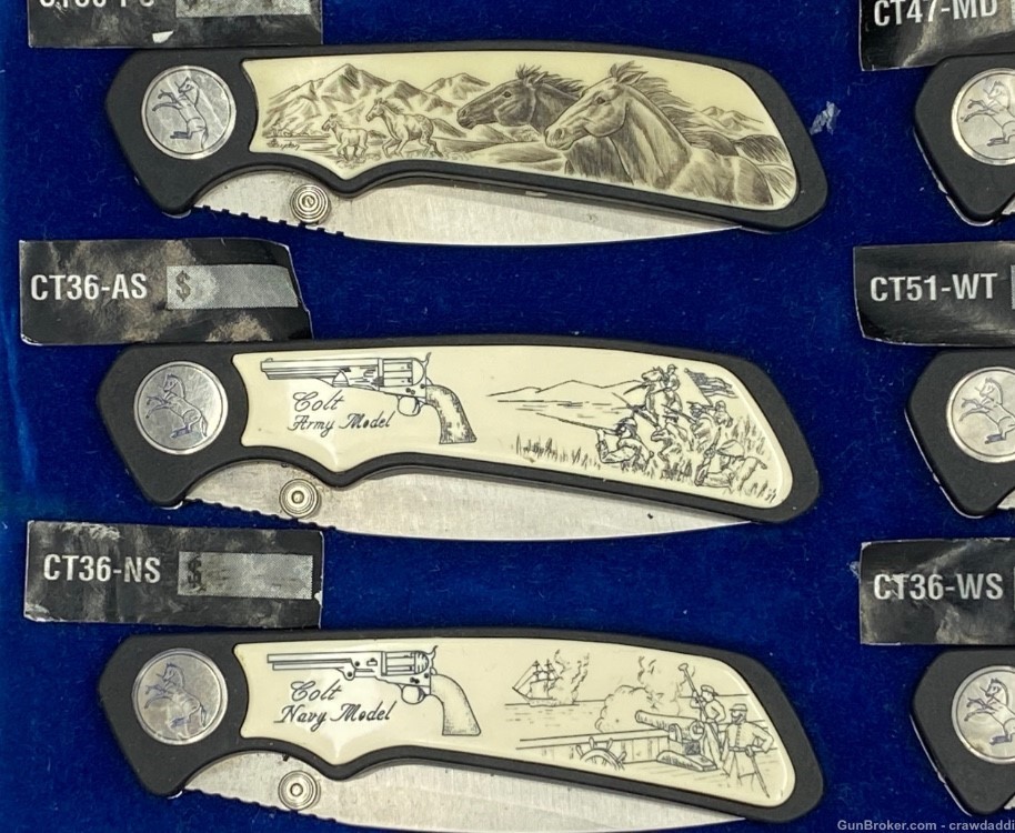 COLT Dealer Display Board-12 Scrimshaw  Pocket Knives -img-3