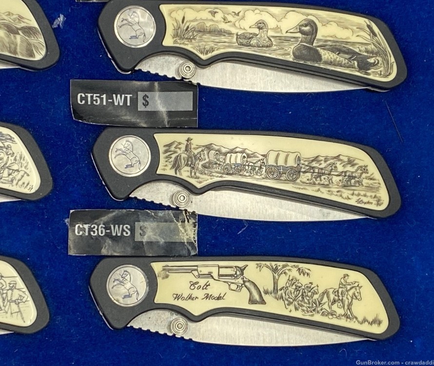 COLT Dealer Display Board-12 Scrimshaw  Pocket Knives -img-4