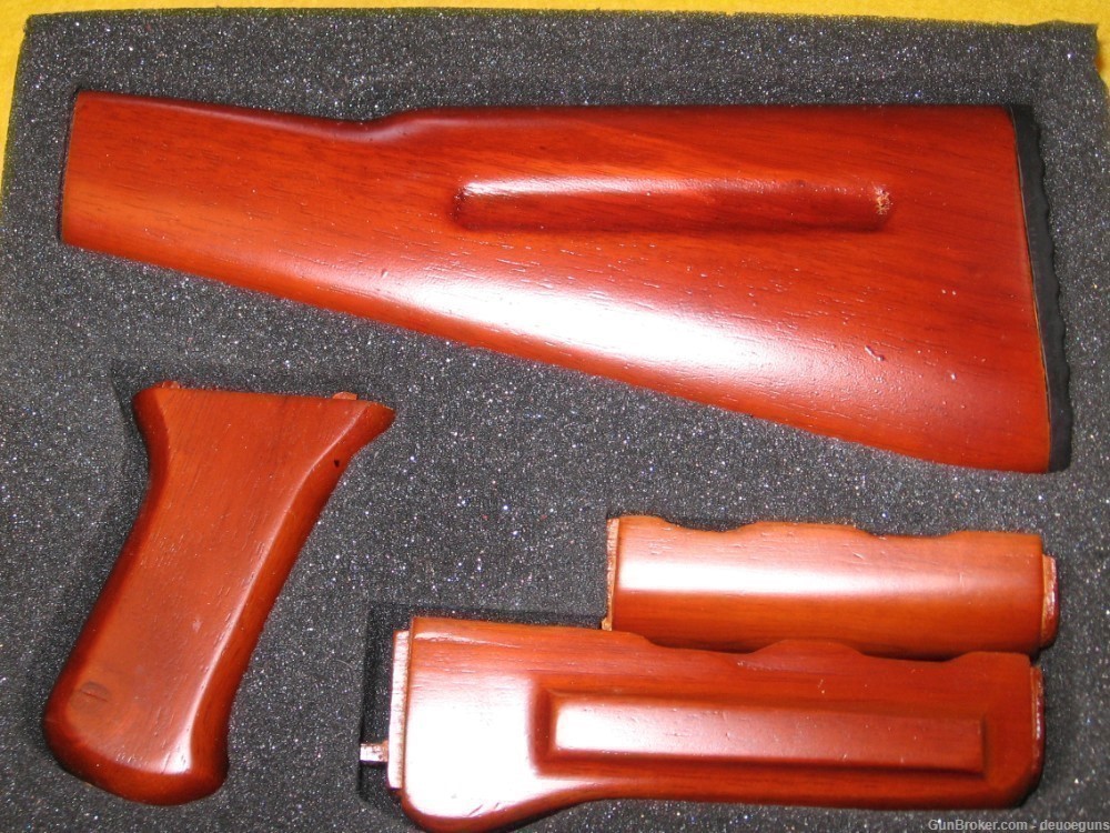 Genuine Wood Stock Set for Tokyo Marui AK-74 Airsoft AEG New Old Stock-img-0