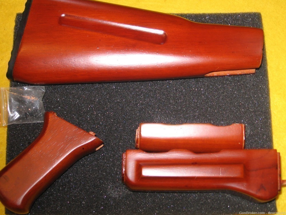 Genuine Wood Stock Set for Tokyo Marui AK-74 Airsoft AEG New Old Stock-img-1