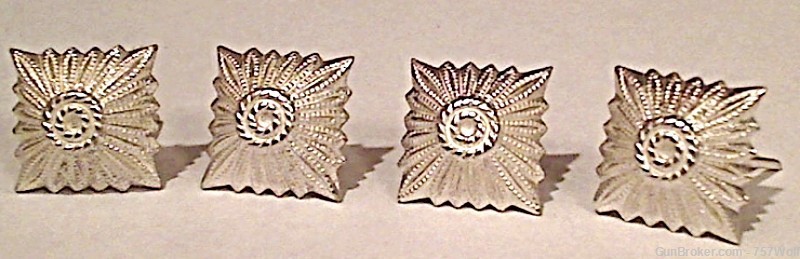 (4) East German Officer Shoulder Board Pips Rank Insignia NOS Silver Finish-img-0