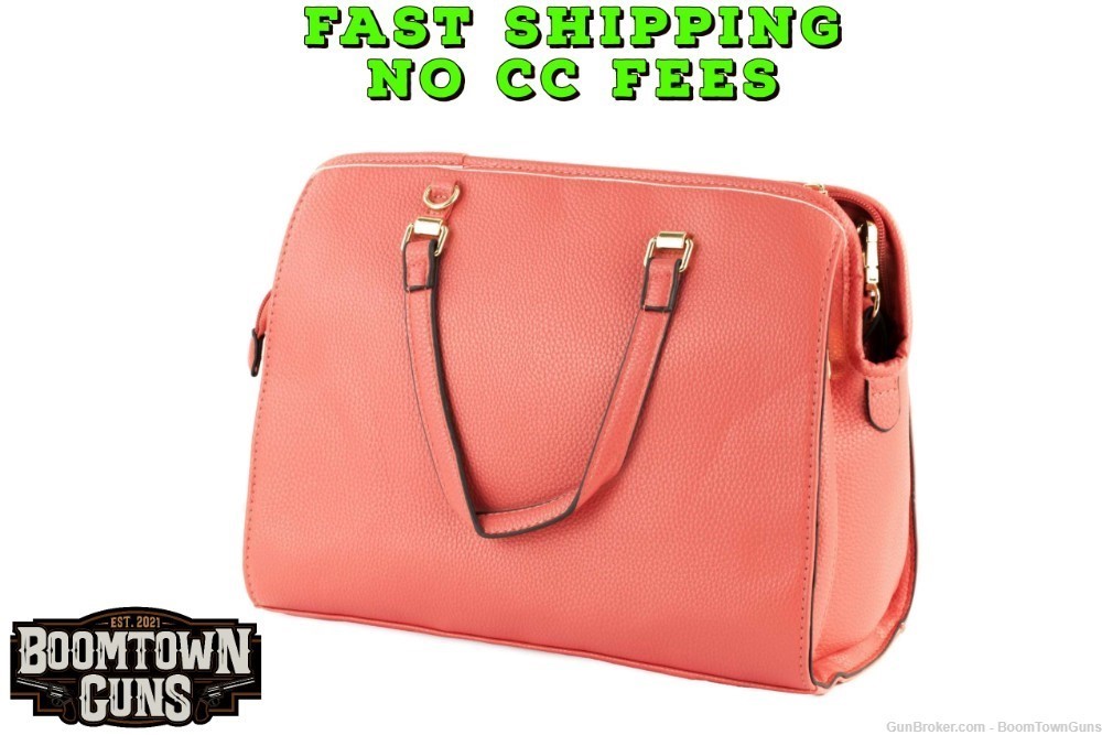 Bulldog Cases Satchel Style Purse w/Holster, Coral, BDP-026-img-0