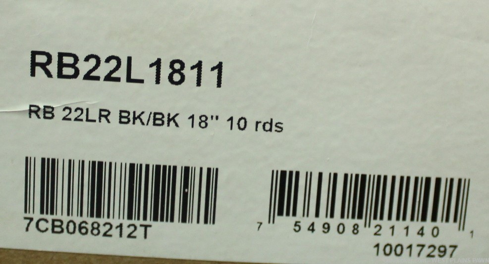 NIB ROSSI RB22 BOLT ACTION RIFLE, 22 LR, 18" BRL, 10 RND, RB22L1811-img-3