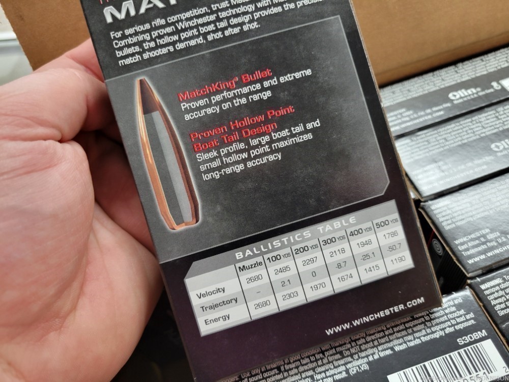 308 Winchester Match Matchking 168gr HPBT 200 Rounds S M-img-2