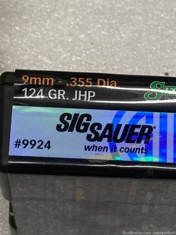 Sierra sig sauer 9mm 124gr JHP qty 100 pistol bullets #9924-img-1