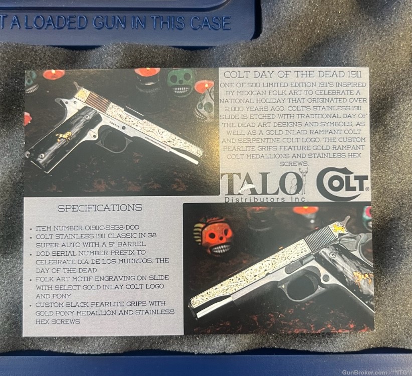 COLT 1911-38 SUPER- #22 OF 500 DAY OF THE DEAD- LIMITED EDITION-img-8