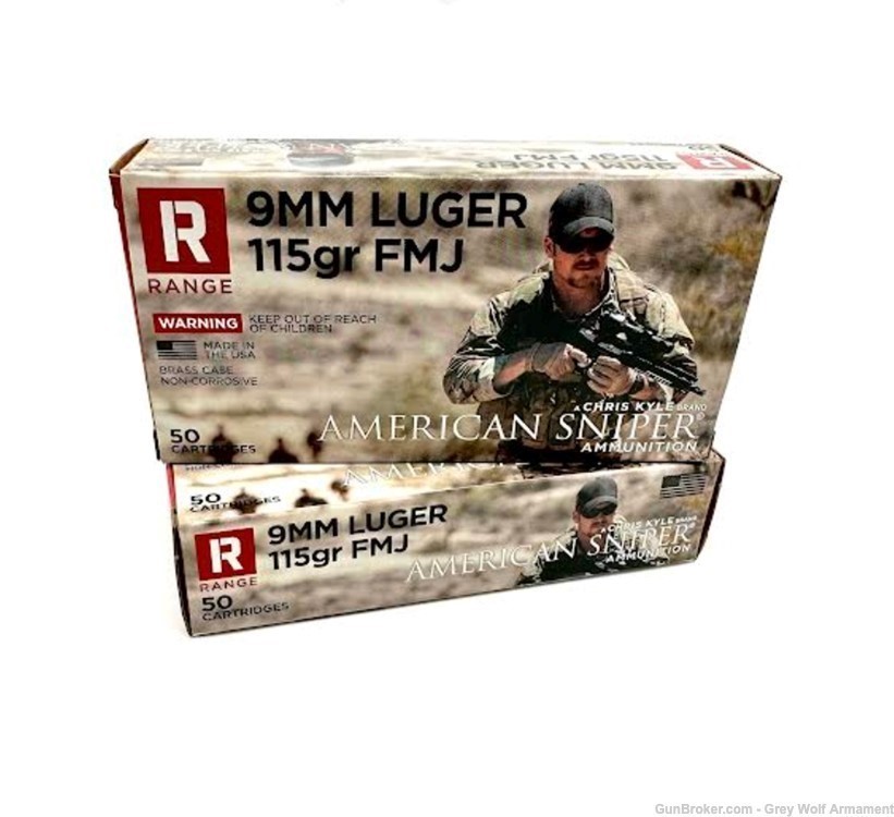 American Sniper 9mm Luger 115 Grain FMJ 50 Rounds-img-0