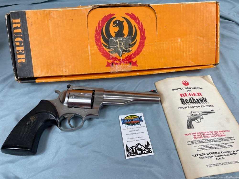Ruger Stainless Redhawk .44 Magnum 5.5" + Presentation Grips  (sp) -img-0