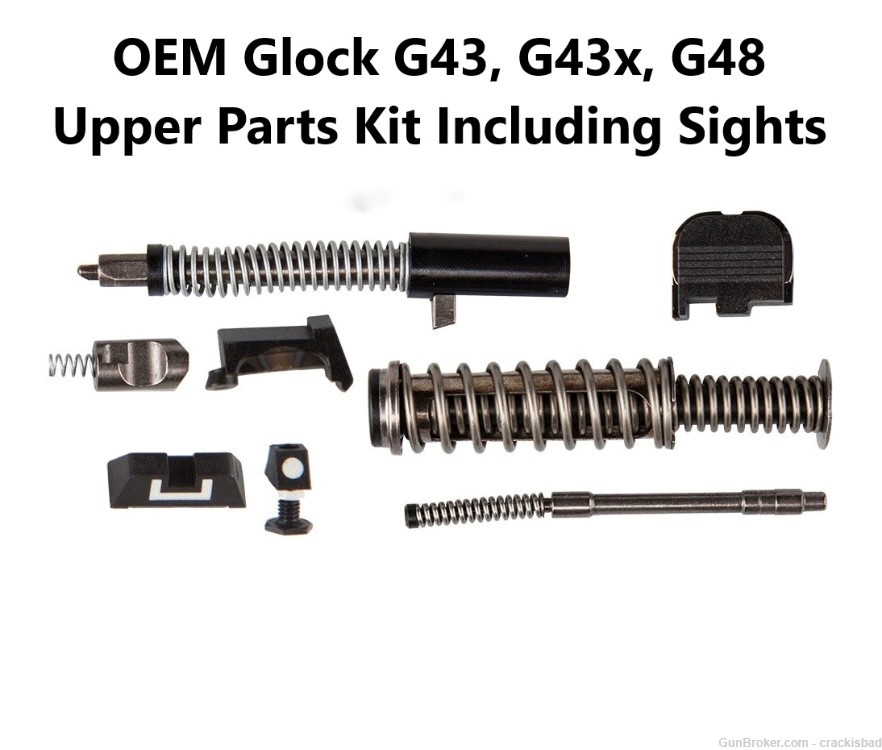 Genuine OEM Glock 43, 43x, 48 Slide Completion kit Including OEM Sights-img-0