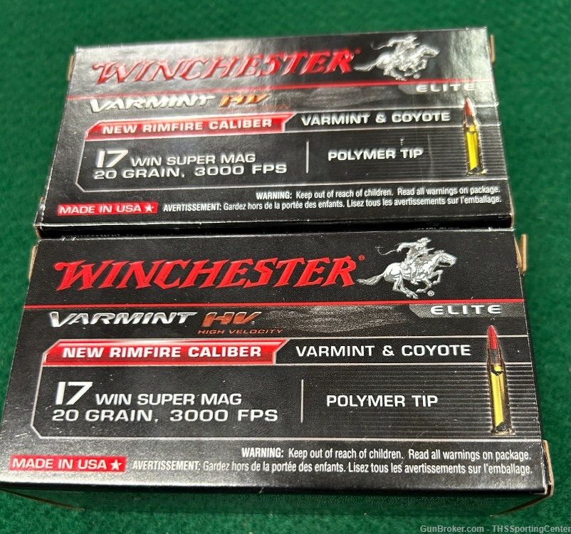 17 WSM Winchester Super Mag 20 gr Polymer tip 2 boxes 100 rds-img-0