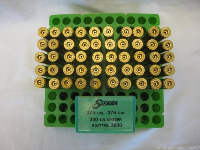 375 Remington Ultra mag RCBS FL & Neck Dies,  & 50 NEW  Brass & Bullets-img-2