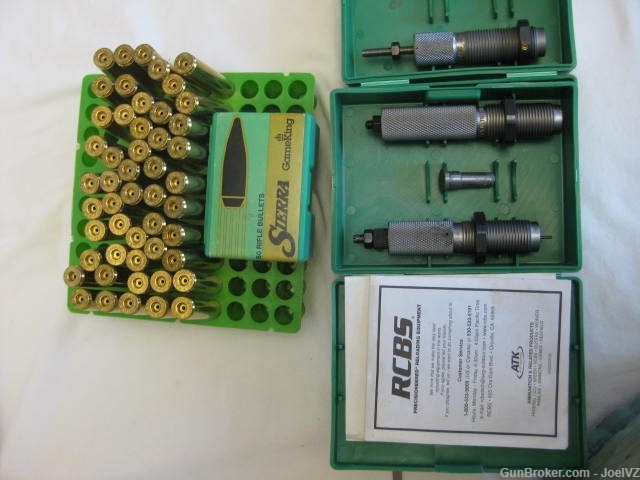 375 Remington Ultra mag RCBS FL & Neck Dies,  & 50 NEW  Brass & Bullets-img-0