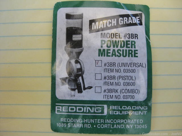 Redding Match Grade 3BR Universal Powder Measure-img-5