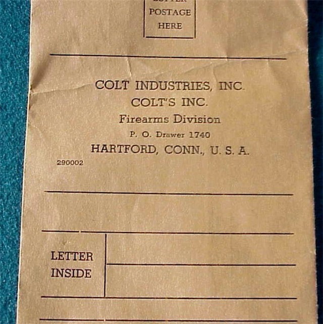 Colt Firearms Industries 1950's Parts Bag Unused-img-1