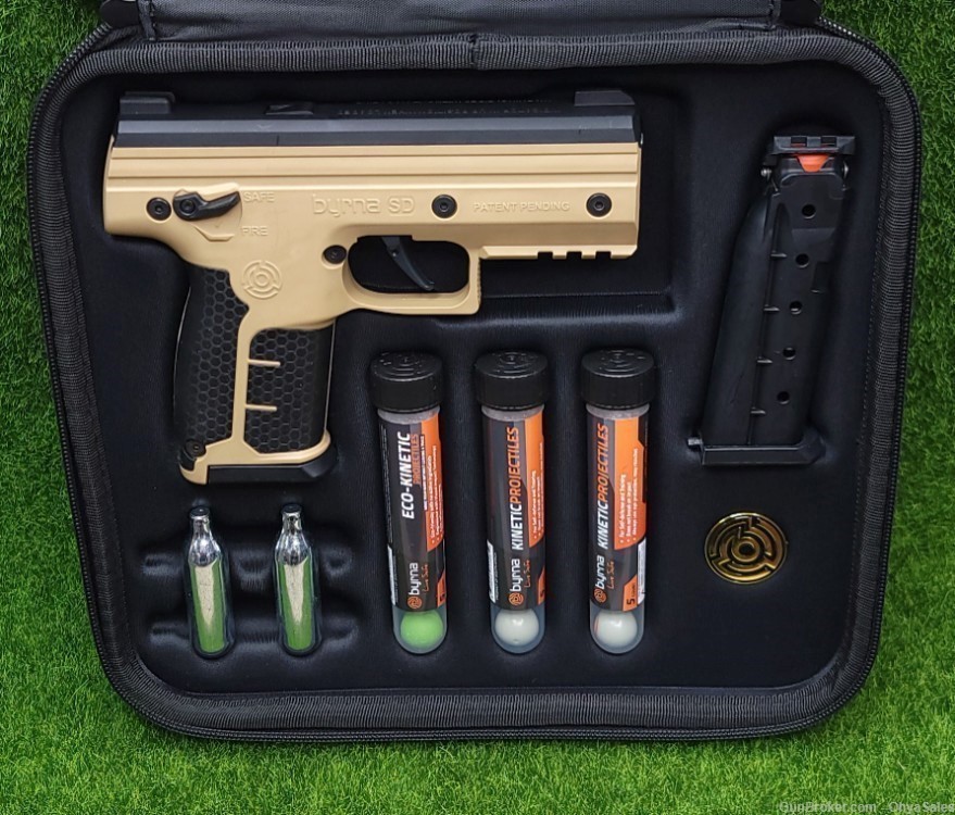Byrna SD Self Defense CO2 Pistol Kit w/ Kinetic Projectiles, TAN - SK68300-img-0