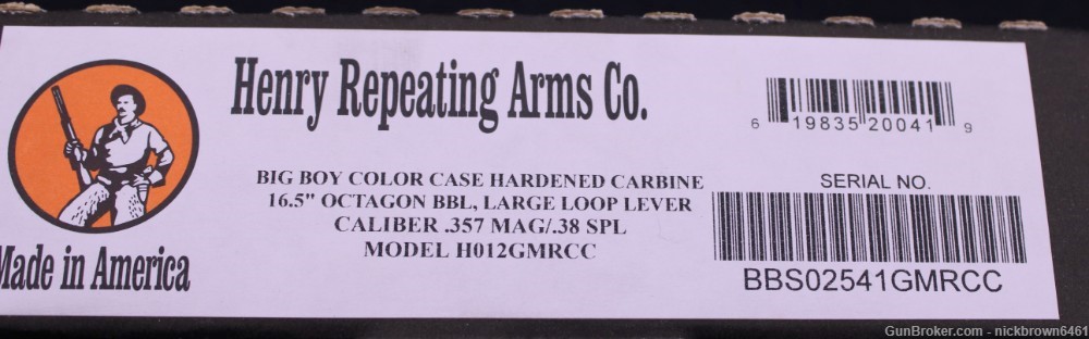 NEW IN BOX HENRY BIG BOY CARBINE COLOR CASE HARDENED .357 MAG H012GMRCC-img-33