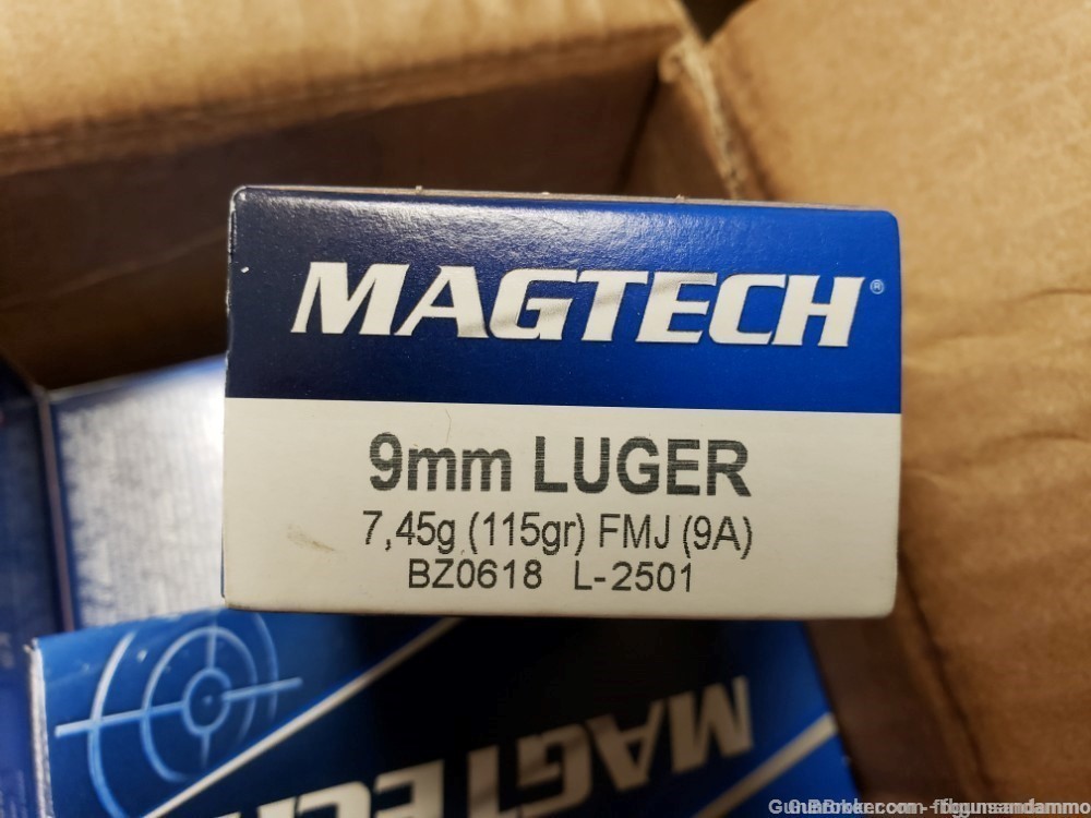 IN STOCK! 1000 ROUNDS NEW MAGTECH 9MM 115 FMJ BRASS CASE 9 MM AMMO 9A A-img-2