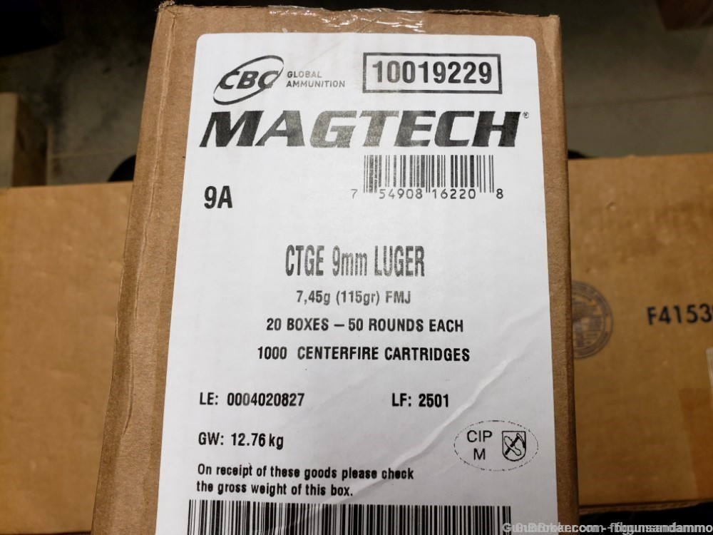 IN STOCK! 1000 ROUNDS NEW MAGTECH 9MM 115 FMJ BRASS CASE 9 MM AMMO 9A A-img-0