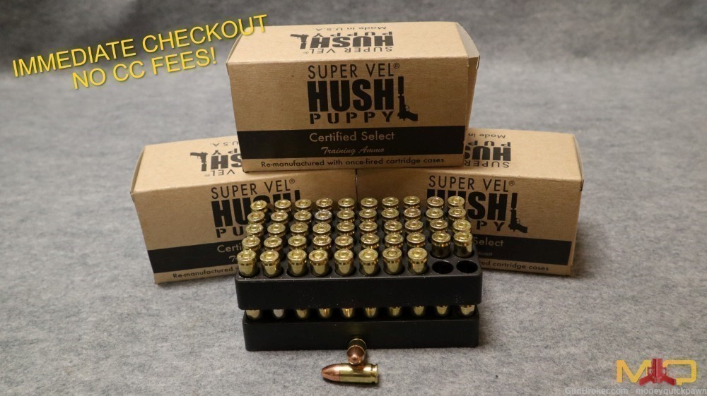 SuperVel 9mm Hush Puppy Certified Select 147 Grain FMJ 400 Rounds!-img-0