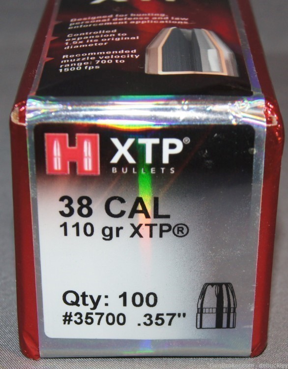 HORNADY XTP 38 CAL 110 GR BULLETS 100-img-0
