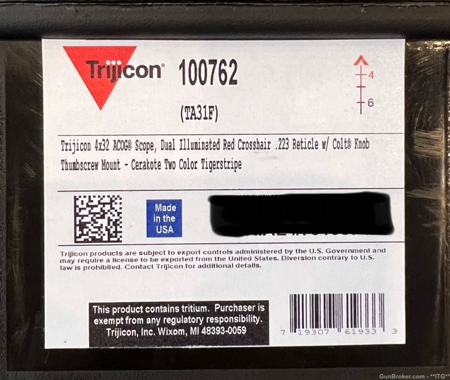 Trijicon ACOG 4x32 TA31F - Red Chevron - Tiger Stripe Camo - 100762-img-6