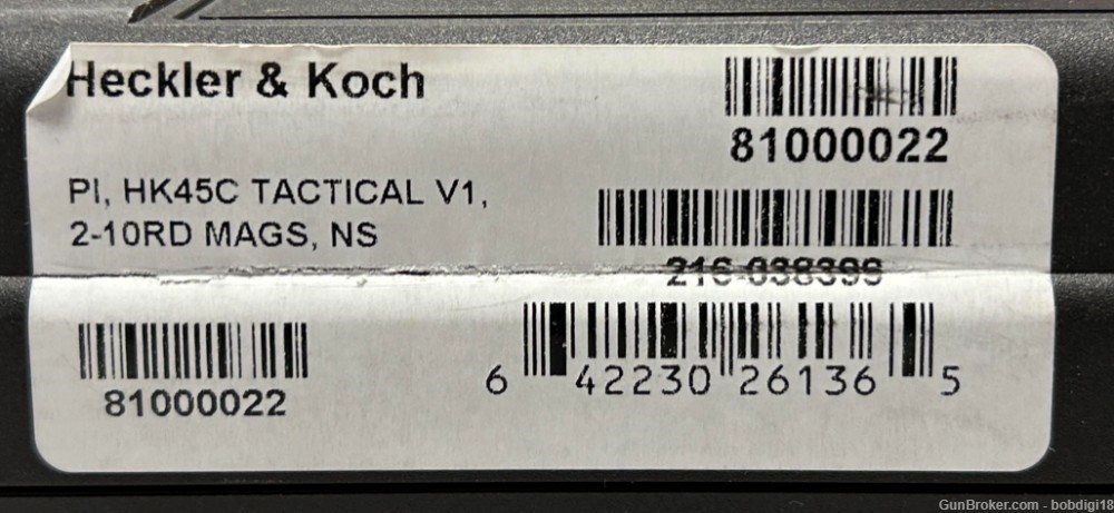 Heckler & Koch HK45 Compact Tactical 45 ACP 4.5" Threaded NS 81000022 -img-3