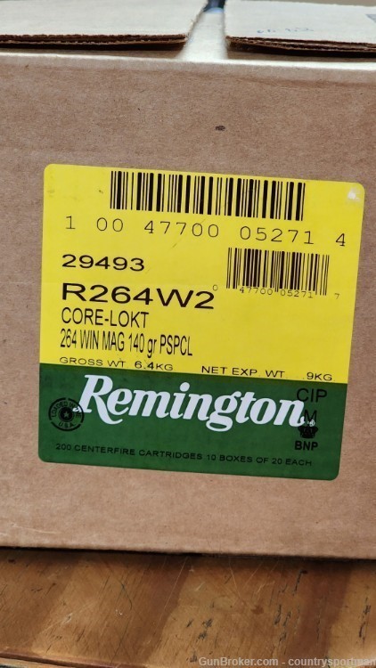 Remington Cor-Lokt R264W2, Caliber: .264 Win Mag, 200 Round Case (10 Boxes)-img-0