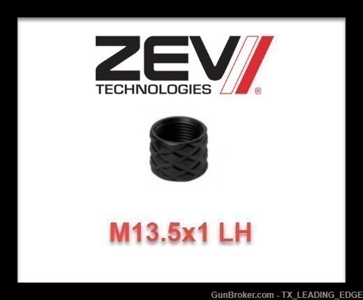 Zev TECHNOLOGY STAINLESS BLACK TIP Protector M13.5x1 LH REVERSE Thread 9mm -img-1