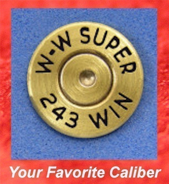 Winchester W-W SUPER 243 WIN Cartridge Hat Pin  Tie Tac  Ammo Bullet-img-0