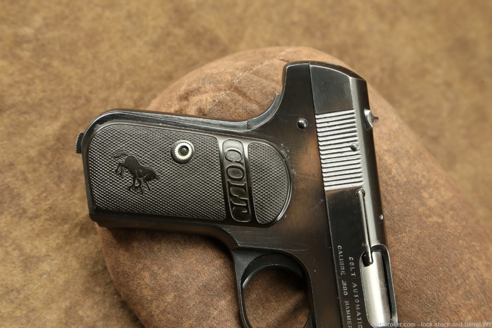 Colt Model 1908 Pocket Hammerless 3.75" 380 Auto Semi-Auto Pistol 1918 C&R-img-3