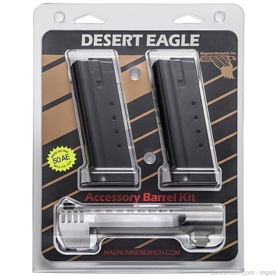 MAGNUM RESEARCH DESERT EAGLE 50AE STAINLESS w/ MUZZLE BRAKE & 2-7rd MAGS-img-0
