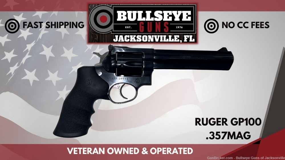 Ruger GP100 357 Magnum Blued Revolver with 6-Inch Barrel -img-0