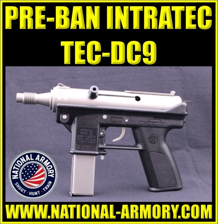 PRE-BAN INTRATEC TEC-DC9 9MM STAINLESS STEEL 20 RD SS MAG 3" THREADED BBL-img-0