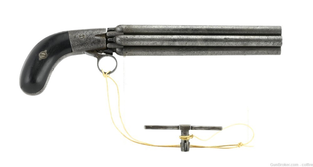 Rare Mariette Brevette Six Shot Ring Trigger Revolver (AH5717)-img-0