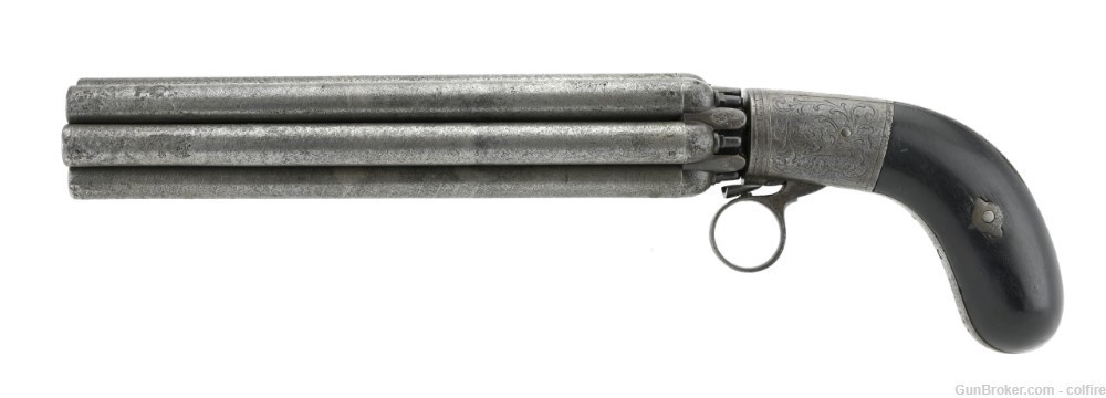Rare Mariette Brevette Six Shot Ring Trigger Revolver (AH5717)-img-2