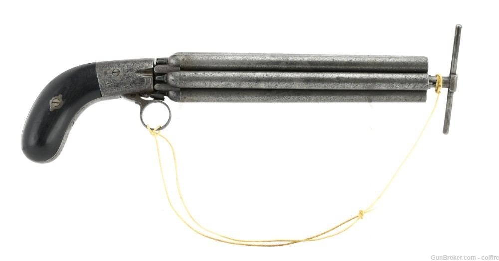 Rare Mariette Brevette Six Shot Ring Trigger Revolver (AH5717)-img-3