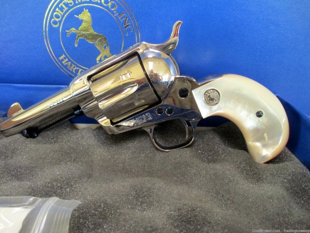 COLT SAA 3 1/2" NICKEL WITH EJECTOR ROD IN 45LC-img-0
