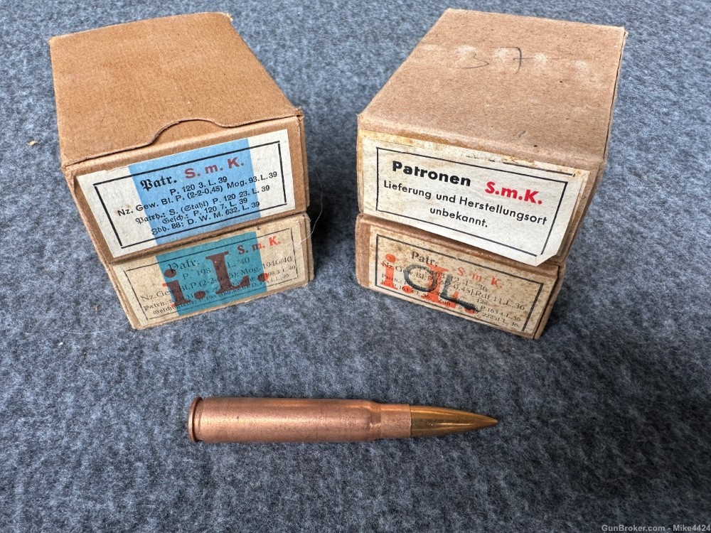 60 Rounds-WW2 German 8mm Mauser Armor Piercing Ammo-Nice Ammunition-img-0