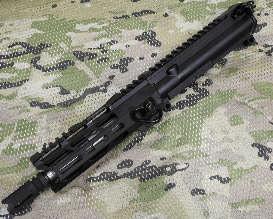 AR-9 / AR-15 9mm 7.5" 416R Complete Upper Receiver w 7" MLOK , YHM & FDE HS-img-1