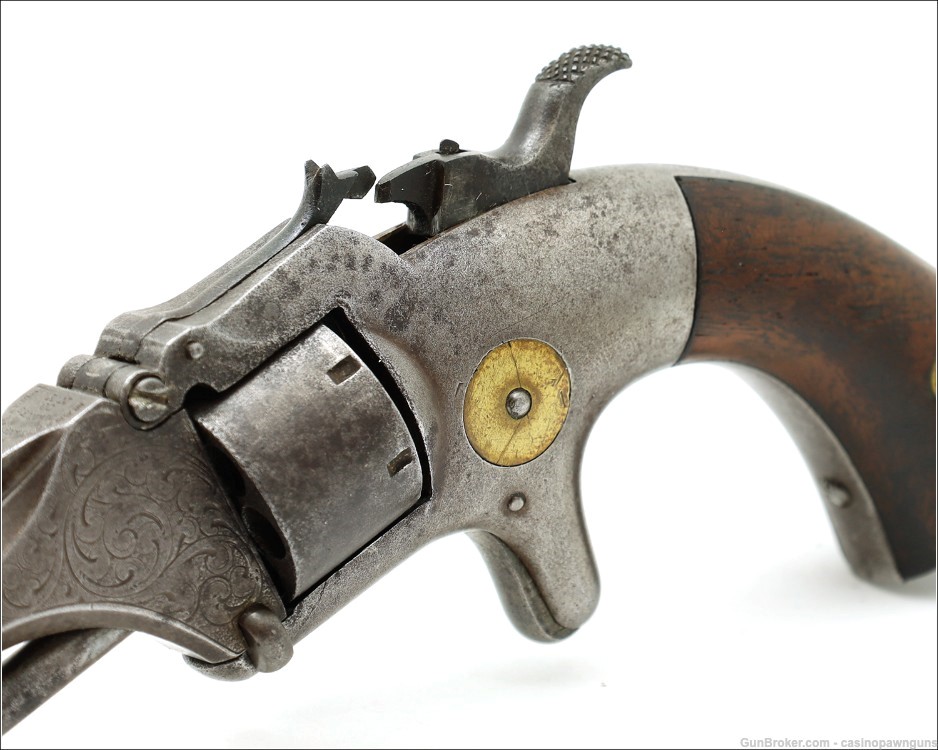 Antique c. 1860's  MANHATTAN Firearms NY - 7-Shot .22 Caliber Revolver-img-8