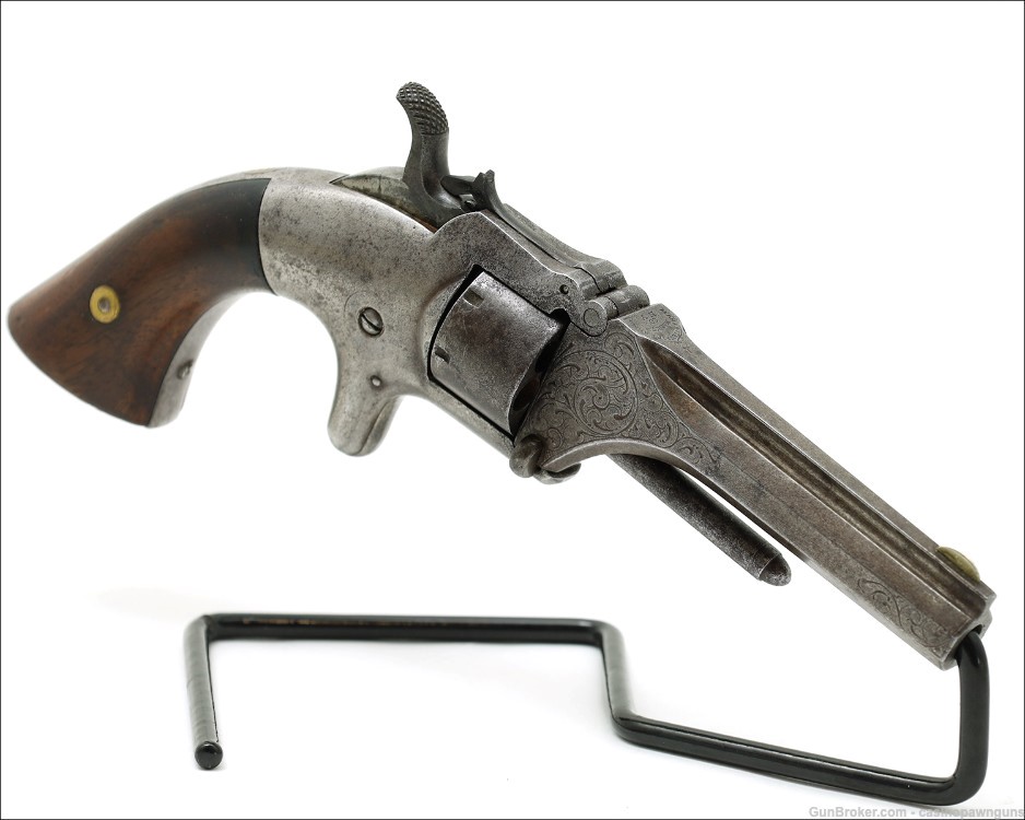 Antique c. 1860's  MANHATTAN Firearms NY - 7-Shot .22 Caliber Revolver-img-2