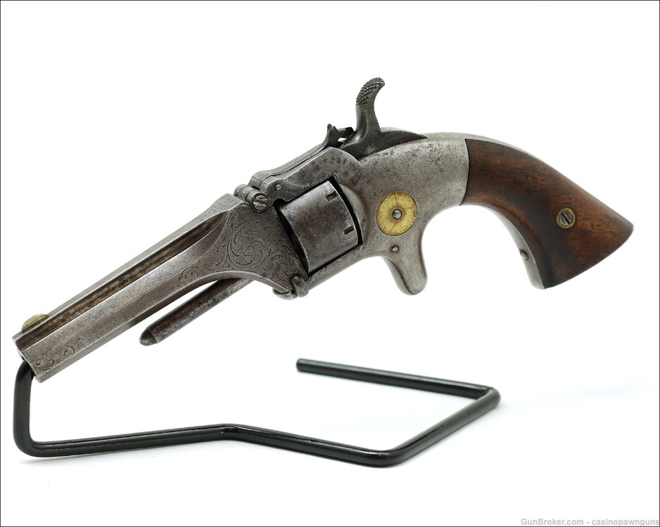 Antique c. 1860's  MANHATTAN Firearms NY - 7-Shot .22 Caliber Revolver-img-0