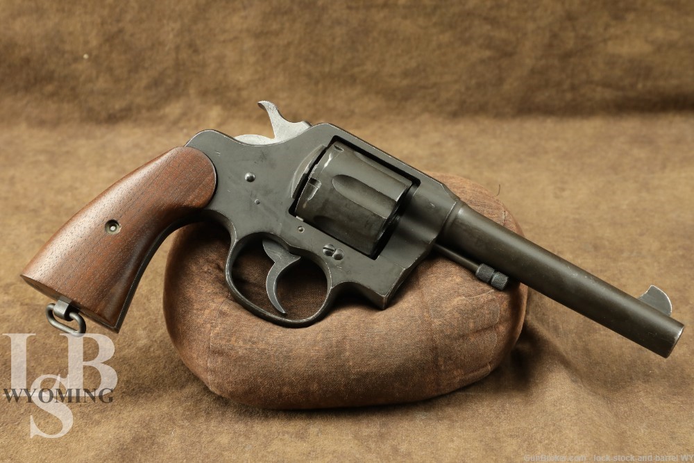 US Army WWI Colt Model 1917 M1917 .45 ACP 5.5” 6 Shot Revolver MFD 1918 C&R-img-0