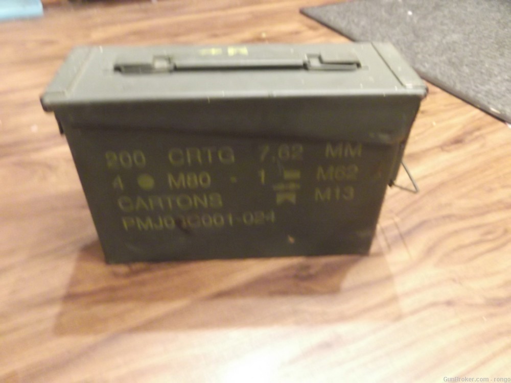 Military Surplus .50 + .30 Caliber Ammo Can Steel ODG-img-1