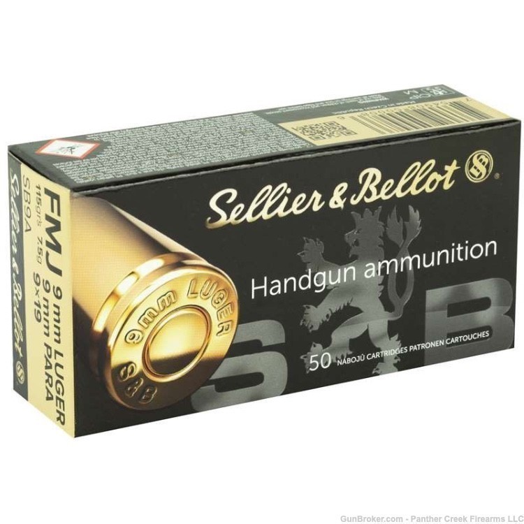 Sellier & Bellot 9mm 115 gr FMJ 1000 Round Case SB9A winchester federal-img-1