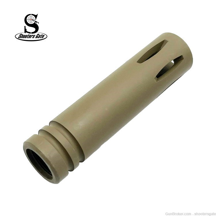 AR10 5/8X24, 30 CAL Extended Flash Hider, FDE, Shooters Gate-img-1