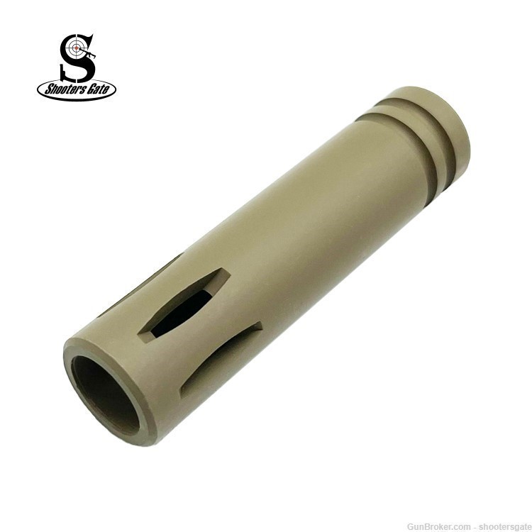 AR10 5/8X24, 30 CAL Extended Flash Hider, FDE, Shooters Gate-img-2
